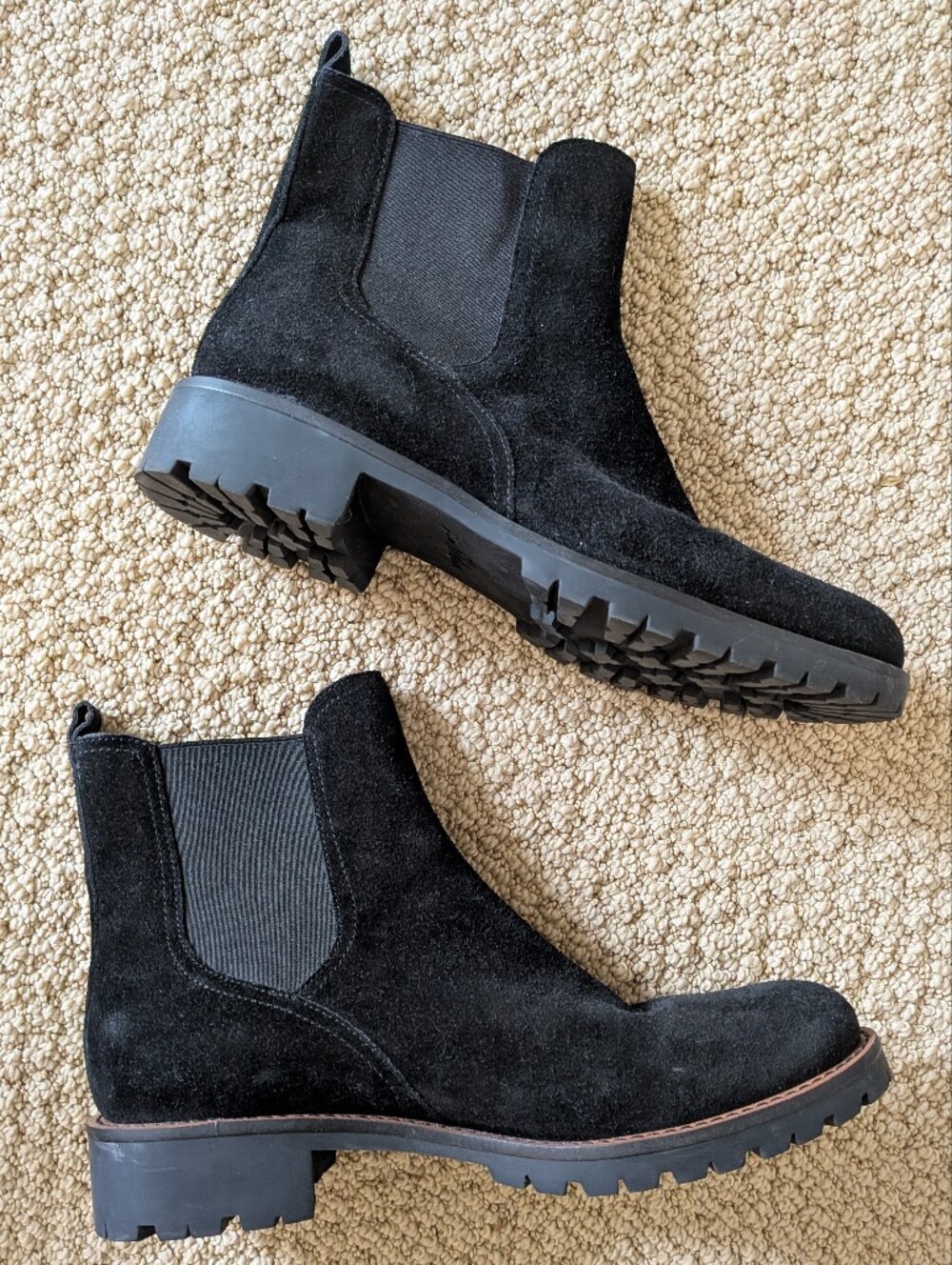 Black Suede Chelsea Boots - Classic Slip-On